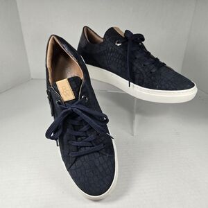 Ron White Otanya Platform Crocodile Embossed Suede Leather Sneakers EU 41 US 10